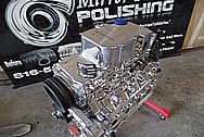 540 Horsepower Aluminum 6.2L 376 CI Engine Block, Chevy Corvette LS3 Engine, Tilden Motorsports Ultra 4 Cam Package, Custom Ground Cam, Hardended Chromoly Pushrods, Dual Valve springs and Titanium Retainers, Double Roller Timing set AFTER Chrome-Like Metal Polishing and Buffing Services - Aluminum Engine Block Polishing
