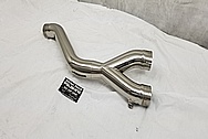 Titanium Motorcycle Exhaust Header Piping AFTER Chrome-Like Metal Polishing - Titanium Polishing