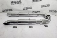 Cobra Stainless Steel Side Exhaust System Pieces AFTER Chrome-Like Metal Polishing - Stainless Steel Polishing - Exhaust System Polishing Services