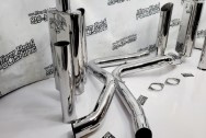Bassani Stainless Steel Exhaust System AFTER Chrome-Like Metal Polishing - Stainless Steel Polishing - Exhaust Polishing Service