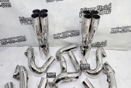 Stainless Steel Headers / Exhaust System AFTER Chrome-Like Metal Polishing - Stainless Steel Polishing - Exhaust Polishing Service