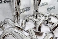 Stainless Steel Headers / Exhaust System AFTER Chrome-Like Metal Polishing - Stainless Steel Polishing - Exhaust Polishing Service