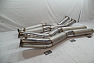 Stainless Steel Boat Exhaust Pipes BEFORE Chrome-Like Metal Polishing and Buffing Services / Restoration Services