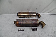 Steel Exhaust System Mufflers BEFORE Chrome-Like Metal Polishing - Steel Polishing - Exhaust Polishing