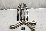 Titanium Motorcycle Exhaust Header Piping BEFORE Chrome-Like Metal Polishing - Titanium Polishing