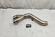 Titanium Motorcycle Exhaust Header Piping BEFORE Chrome-Like Metal Polishing - Titanium Polishing