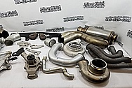 Stainless Steel Exhaust System Pipes BEFORE Chrome-Like Metal Polishing - Stainless Steel Polishing