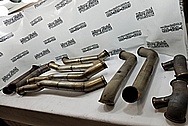 Stainless Steel Exhaust System Pipes BEFORE Chrome-Like Metal Polishing - Stainless Steel Polishing