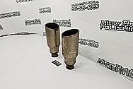 Steel Exhaust Tips BEFORE Chrome-Like Metal Polishing and Buffing Services - Steel Polishing