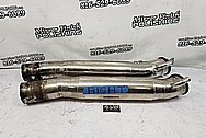 Stainless Steel Boat Exhaust Headers / Exhaust Pipe Project BEFORE Chrome-Like Metal Polishing and Buffing Services - Stainless Steel Polishing - Boat Polishing 