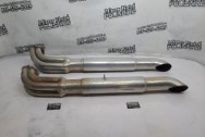 Cobra Stainless Steel Side Exhaust System Pieces BEFORE Chrome-Like Metal Polishing - Stainless Steel Polishing - Exhaust System Polishing Services