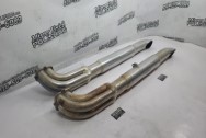 Cobra Stainless Steel Side Exhaust System Pieces BEFORE Chrome-Like Metal Polishing - Stainless Steel Polishing - Exhaust System Polishing Services