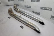 Cobra Stainless Steel Side Exhaust System Pieces BEFORE Chrome-Like Metal Polishing - Stainless Steel Polishing - Exhaust System Polishing Services