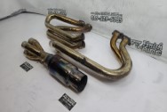 Stainless Steel Motorcycle Exhaust Headers and Muffler BEFORE Chrome-Like Metal Polishing and Buffing Services / Restoration Services - Stainless Steel Polishing - Exhaust Polishing 
