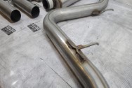 Bassani Stainless Steel Exhaust System BEFORE Chrome-Like Metal Polishing - Stainless Steel Polishing - Exhaust Polishing Service