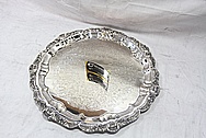 Large Designer Serving Plate AFTER Chrome-Like Metal Polishing and Buffing Services / Restoration Services 