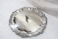 Large Designer Serving Plate AFTER Chrome-Like Metal Polishing and Buffing Services / Restoration Services 