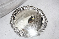 Large Designer Serving Plate AFTER Chrome-Like Metal Polishing and Buffing Services / Restoration Services 