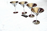 Titanium Metal Martini Glasses AFTER Chrome-Like Metal Polishing and Buffing Services