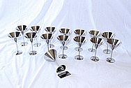 Titanium Metal Martini Glasses AFTER Chrome-Like Metal Polishing and Buffing Services / Restoration Services 