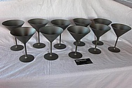 Titanium Metal Martini Glasses BEFORE Chrome-Like Metal Polishing and Buffing Services / Restoration Services 