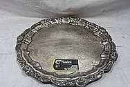 Large Designer Serving Plate BEFORE Chrome-Like Metal Polishing and Buffing Services / Restoration Services 