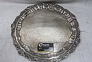 Large Designer Serving Plate BEFORE Chrome-Like Metal Polishing and Buffing Services / Restoration Services 