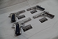 Colt Government Model .45 Caliber Guns / Pistols AFTER Chrome-Like Metal Polishing - Stainless Steel Polishing