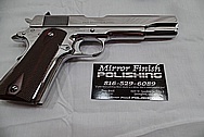 Colt Government Model .45 Caliber Gun / Pistol AFTER Chrome-Like Metal Polishing - Stainless Steel Polishing