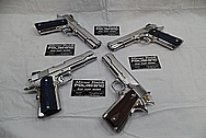 Colt Government Model .45 Caliber Guns / Pistols AFTER Chrome-Like Metal Polishing - Stainless Steel Polishing