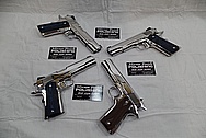 Colt Government Model .45 Caliber Guns / Pistols AFTER Chrome-Like Metal Polishing - Stainless Steel Polishing