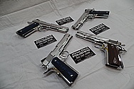 Colt Government Model .45 Caliber Guns / Pistols AFTER Chrome-Like Metal Polishing - Stainless Steel Polishing