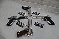 Colt Government Model .45 Caliber Guns / Pistols AFTER Chrome-Like Metal Polishing - Stainless Steel Polishing
