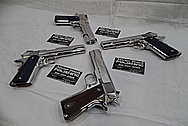 Colt Government Model .45 Caliber Guns / Pistols AFTER Chrome-Like Metal Polishing - Stainless Steel Polishing