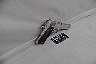 Steel Colt 1911 Semi-Auto .45 Caliber Gun AFTER Chrome-Like Metal Polishing and Buffing Services / Restoration Services - Steel Gun Polishing Services