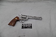 Stainless Steel Colt Python Revolver AFTER Chrome-Like Metal Polishing and Buffing Services / Restoration Services - Steel Gun Polishing Services