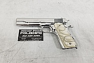 Stainless Steel Colt 1911 Gun AFTER Chrome-Like Metal Polishing and Buffing Services - Gun Polishing Services