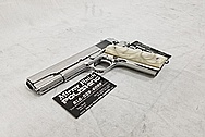 Stainless Steel Colt 1911 Gun AFTER Chrome-Like Metal Polishing and Buffing Services - Gun Polishing Services