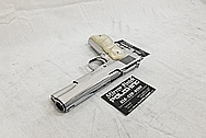 Stainless Steel Colt 1911 Gun AFTER Chrome-Like Metal Polishing and Buffing Services - Gun Polishing Services