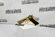 Desert Eagle 50 Caliber & Jericho J941 F9 9mm Stainless Steel Semi - Auto Gun / Pistol Project AFTER Chrome-Like Metal Polishing and Buffing Services - Stainless Steel Polishing - Gun Polishing - Custom Gold Look Coating - Titanium Nitride Coating