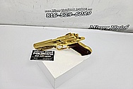 Desert Eagle 50 Caliber & Jericho J941 F9 9mm Stainless Steel Semi - Auto Gun / Pistol Project AFTER Chrome-Like Metal Polishing and Buffing Services - Stainless Steel Polishing - Gun Polishing - Custom Gold Look Coating - Titanium Nitride Coating