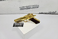 Desert Eagle 50 Caliber & Jericho J941 F9 9mm Stainless Steel Semi - Auto Gun / Pistol Project AFTER Chrome-Like Metal Polishing and Buffing Services - Stainless Steel Polishing - Gun Polishing - Custom Gold Look Coating - Titanium Nitride Coating