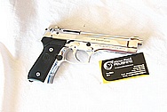 Beretta 9mm M9 Stainless Steel Gun Frame, Slide, Barrel, Trigger, Hammer AFTER Chrome-Like Metal Polishing and Buffing Services / Restoration Services