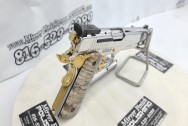 Sig Sauer 1911 9mm Stainless Steel Gun / Pistol AFTER Chrome-Like Metal Polishing - Aluminum Polishing - Gun Polishing Service - Pistol Polishing Service - With SK Custom Grips and Wickedgrips Custom Screws