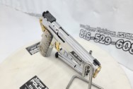 Sig Sauer 1911 9mm Stainless Steel Gun / Pistol AFTER Chrome-Like Metal Polishing - Aluminum Polishing - Gun Polishing Service - Pistol Polishing Service - With SK Custom Grips and Wickedgrips Custom Screws