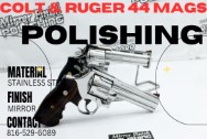 Colt Anaconda .44 Magnum & Ruger 629 Classic .44 Magnum Stainless Steel Guns / Revolvers AFTER Chrome-Like Metal Polishing | Gun Polishing | Stainless Steel Polishing Services