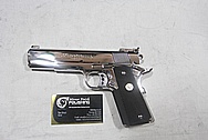 Colt Gold Cup Trophy 1911 .45 Auto Stainless Steel Gun Parts AFTER Chrome-Like Metal Polishing and Buffing Services / Restoration Services 