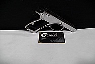 Stainless Steel CZ 75 D Compact Czech Republic 9mm Auto Gun / Pistol AFTER Chrome-Like Metal Polishing and Buffing Services / Restoration Services 