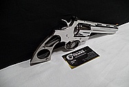 Stainless Steel Python Revolver .357 Magnum Gun AFTER Chrome-Like Metal Polishing and Buffing Services / Restoration Services