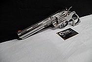 Stainless Steel Python Revolver .357 Magnum Gun AFTER Chrome-Like Metal Polishing and Buffing Services / Restoration Services